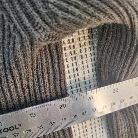 Banana Republic Sweater Mens Large Gray Ribbed‎ Mock Neck Button Knit Pullover - Picture 2 of 6